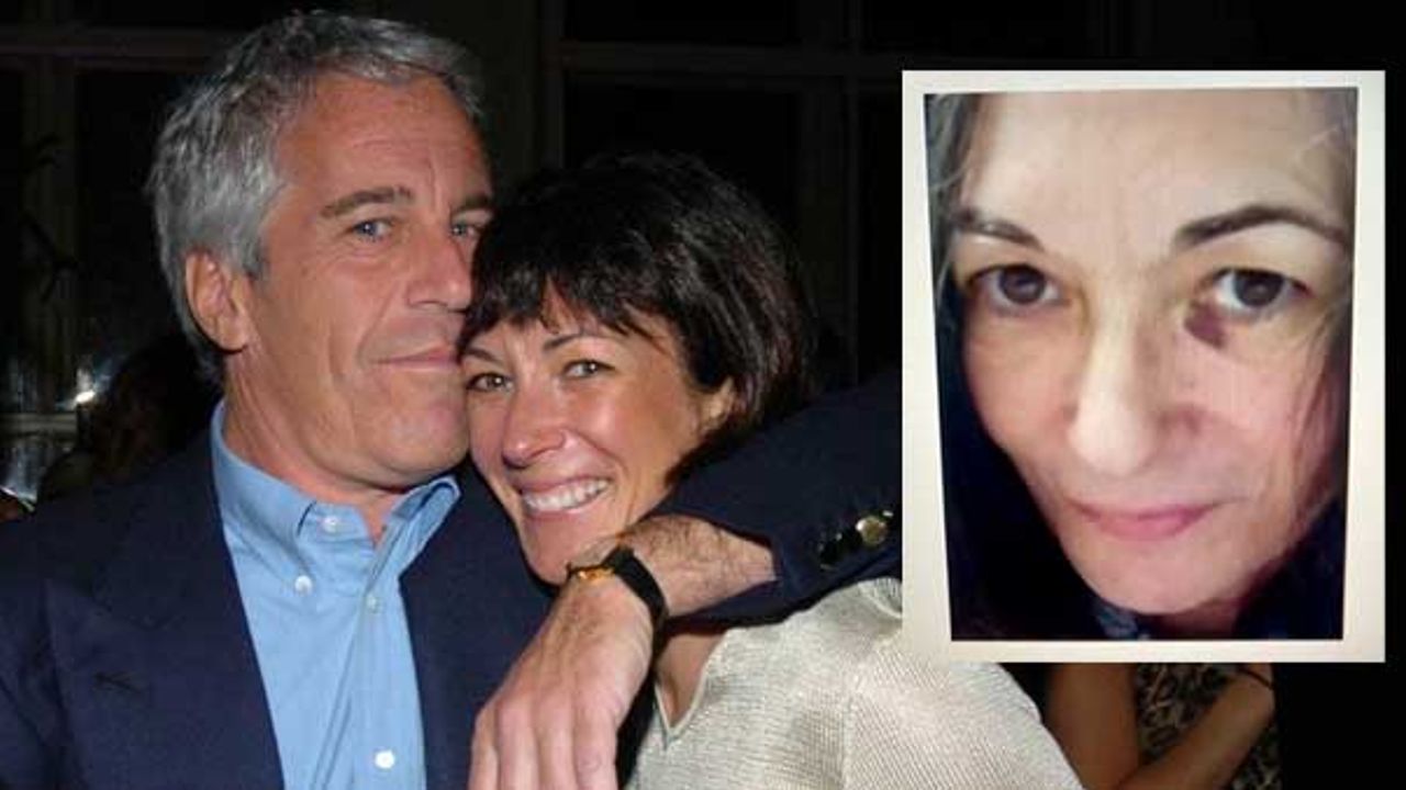 Epstein'in suç ortağı Maxwell'in yayınlanan fotoğrafında sol gözünde morluk görüldü!