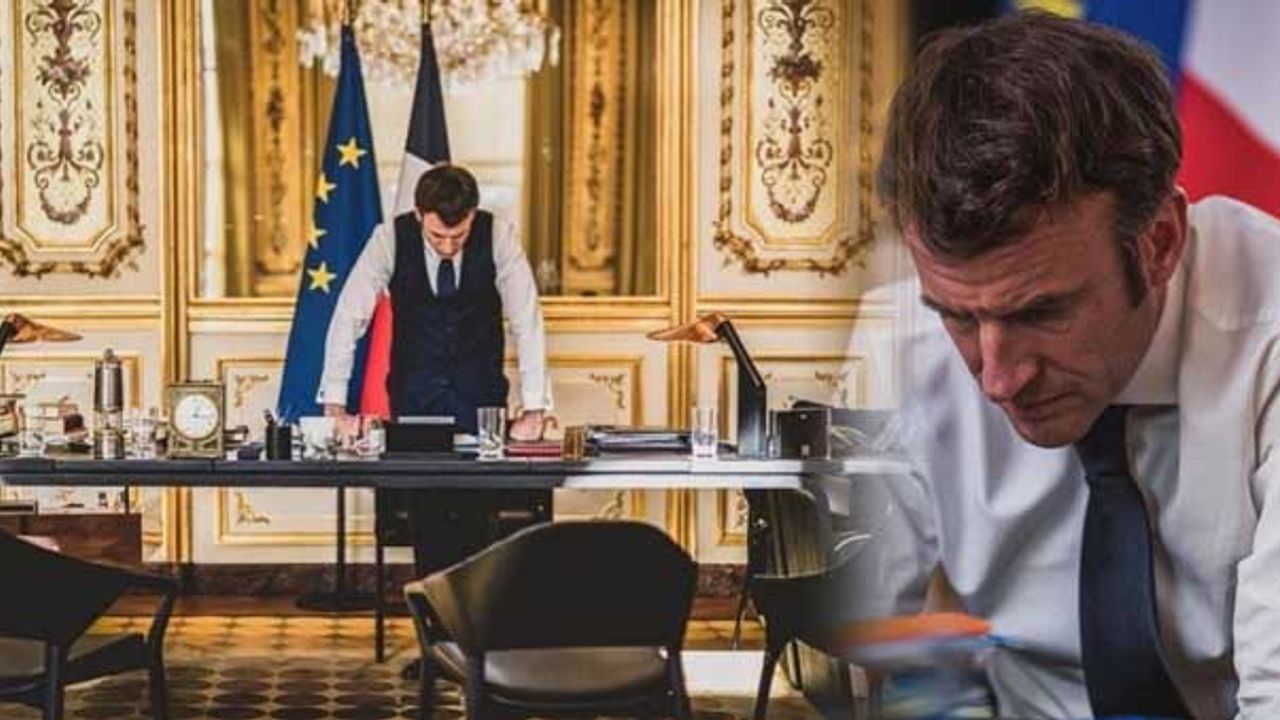 Putin'le görüşen Macron'un sıfatül eşkali