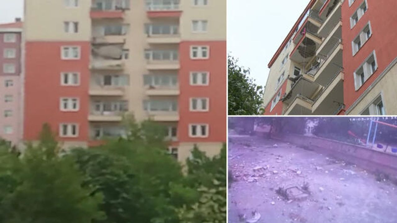 Beylikdüzü'nde 10 katlı binanın 2 balkonu çöktü