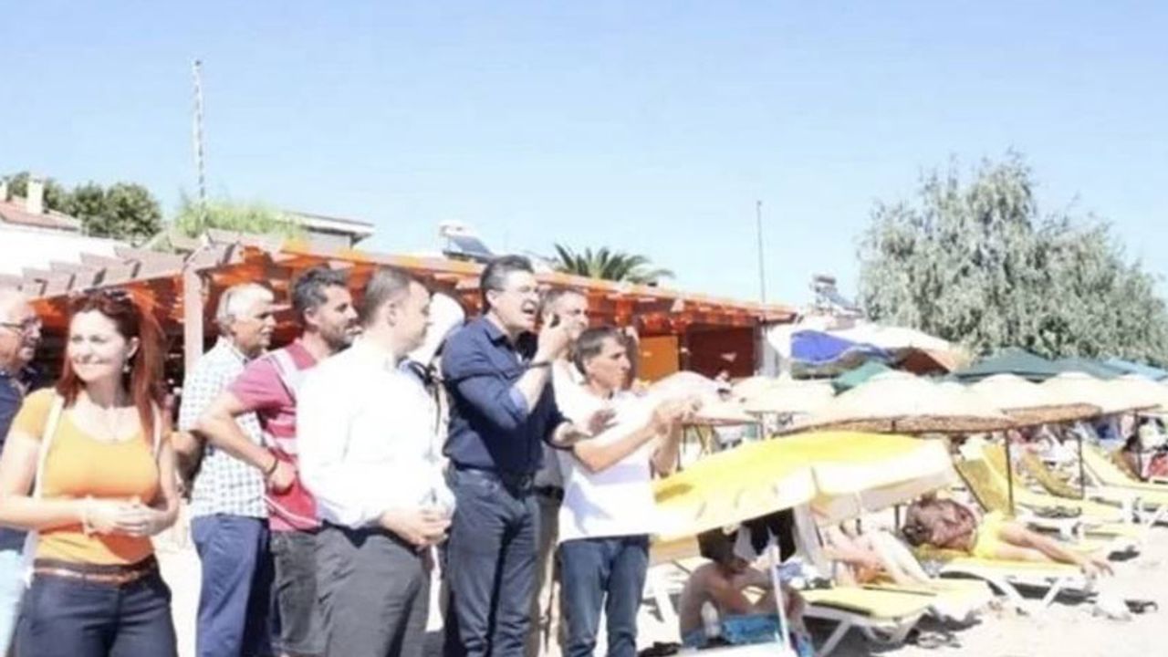 CHP'liler Kılıçdaroğlu'nun mitingine plajdan seyirci toplamaya çalıştı
