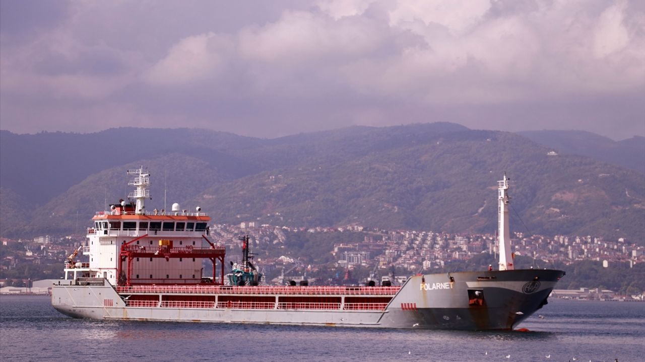 Ukrayna'dan gelen mısır yüklü gemi "Polarnet" Derince Limanı'na ulaştı