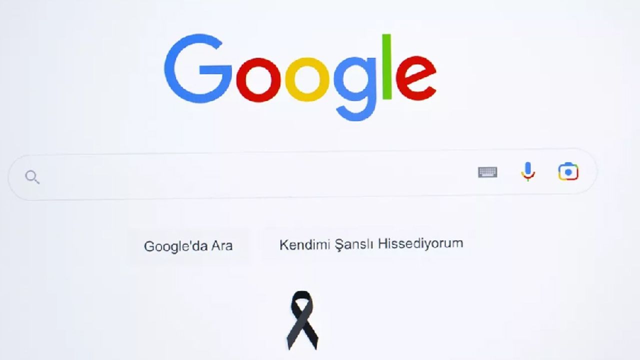 Google'dan Türkçe ana sayfasına siyah kurdele
