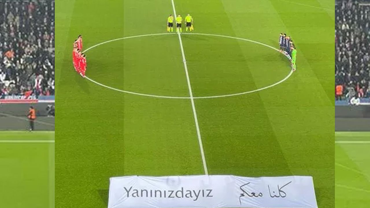 Şampiyonlar Ligi'nde saygı duruşu ve Türkçe pankart