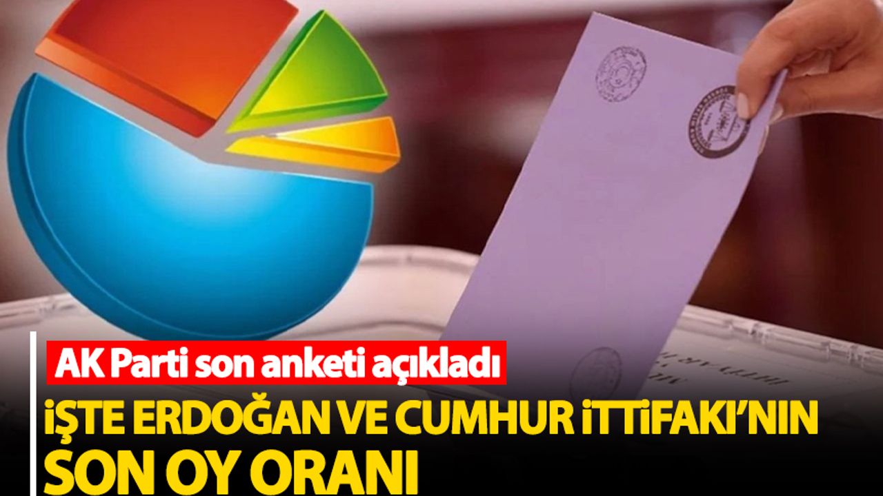 AK Parti son anketi açıkladı! İşte Erdoğan ve Cumhur İttifakı'nın son oy oranı