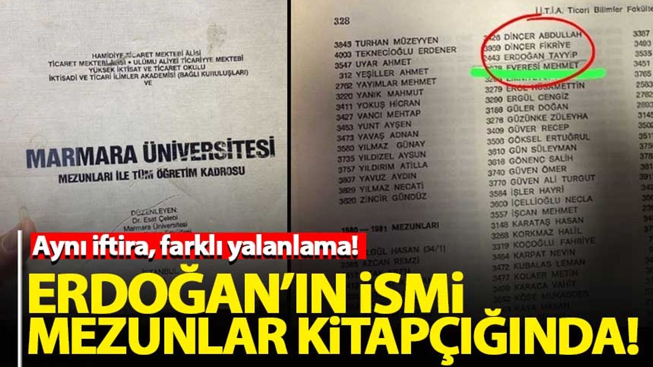 Erdoğan'ın ismi Marmara Üniversitesi mezunlar kitapçığında!