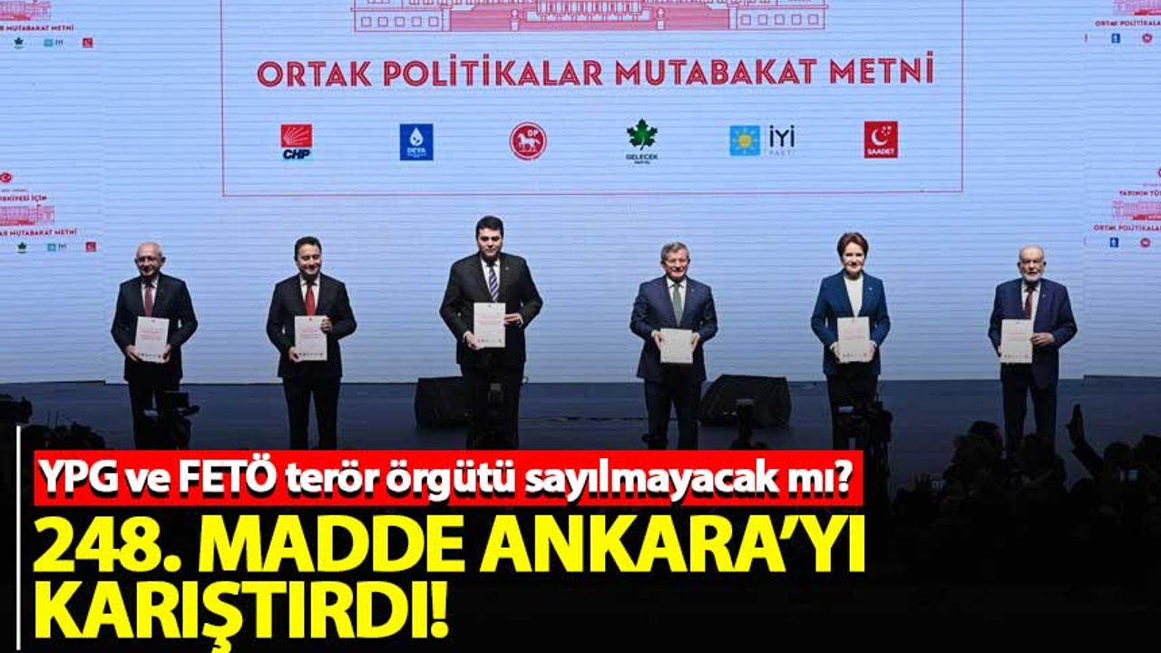 Ortak Mutabakat Metni'ndeki 248. madde Ankara'yı karıştırdı! YPG ve FETÖ...