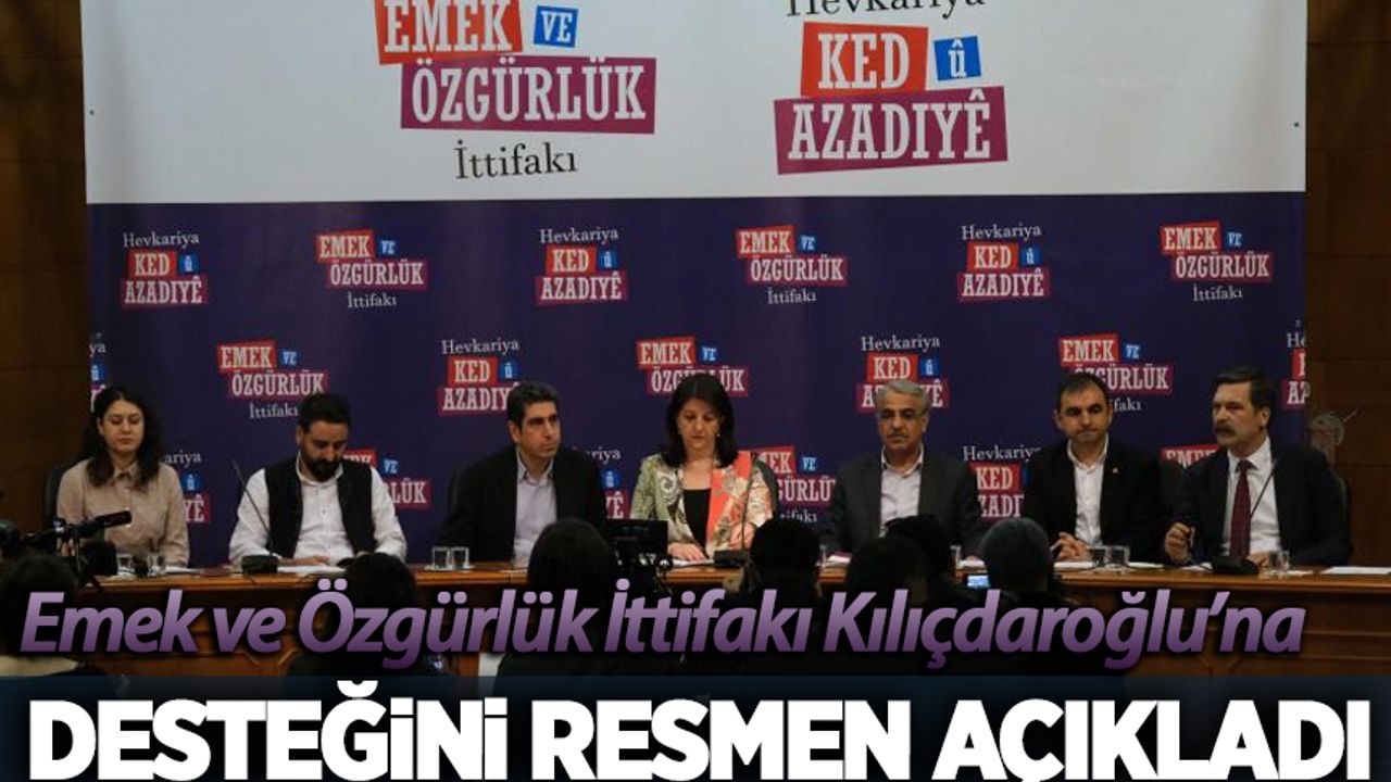 Emek ve Özgürlük İttifakı, Cumhurbaşkanlığı Seçimi'nde Kılıçdaroğlu'nu destekleyecek