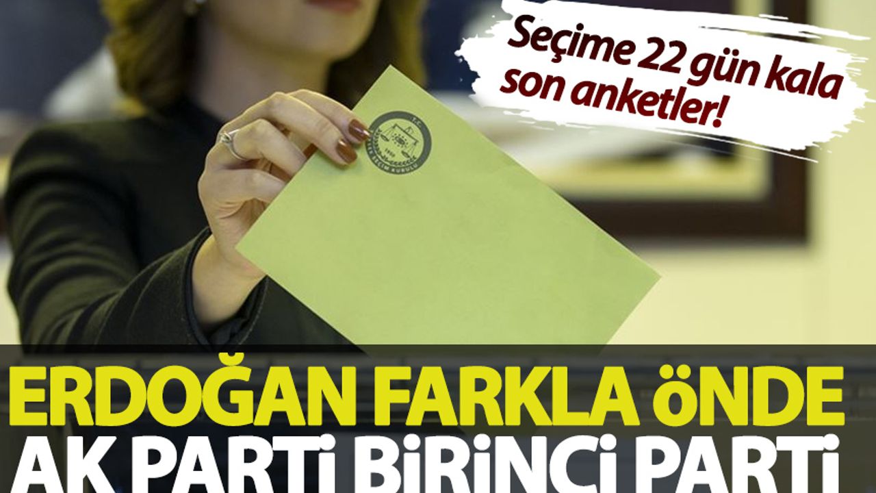 İşte son anket sonuçları: Erdoğan farkla önde, AK Parti birinci parti