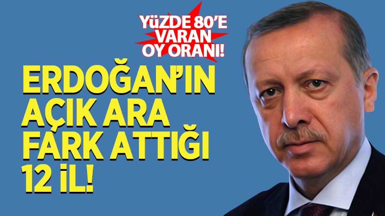 Erdoğan'ın açık ara fark attığı 12 il