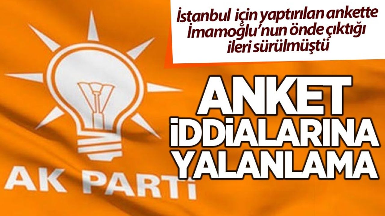 AK Parti'den anket iddialarına cevap: Açık operasyon ve manipülasyon...