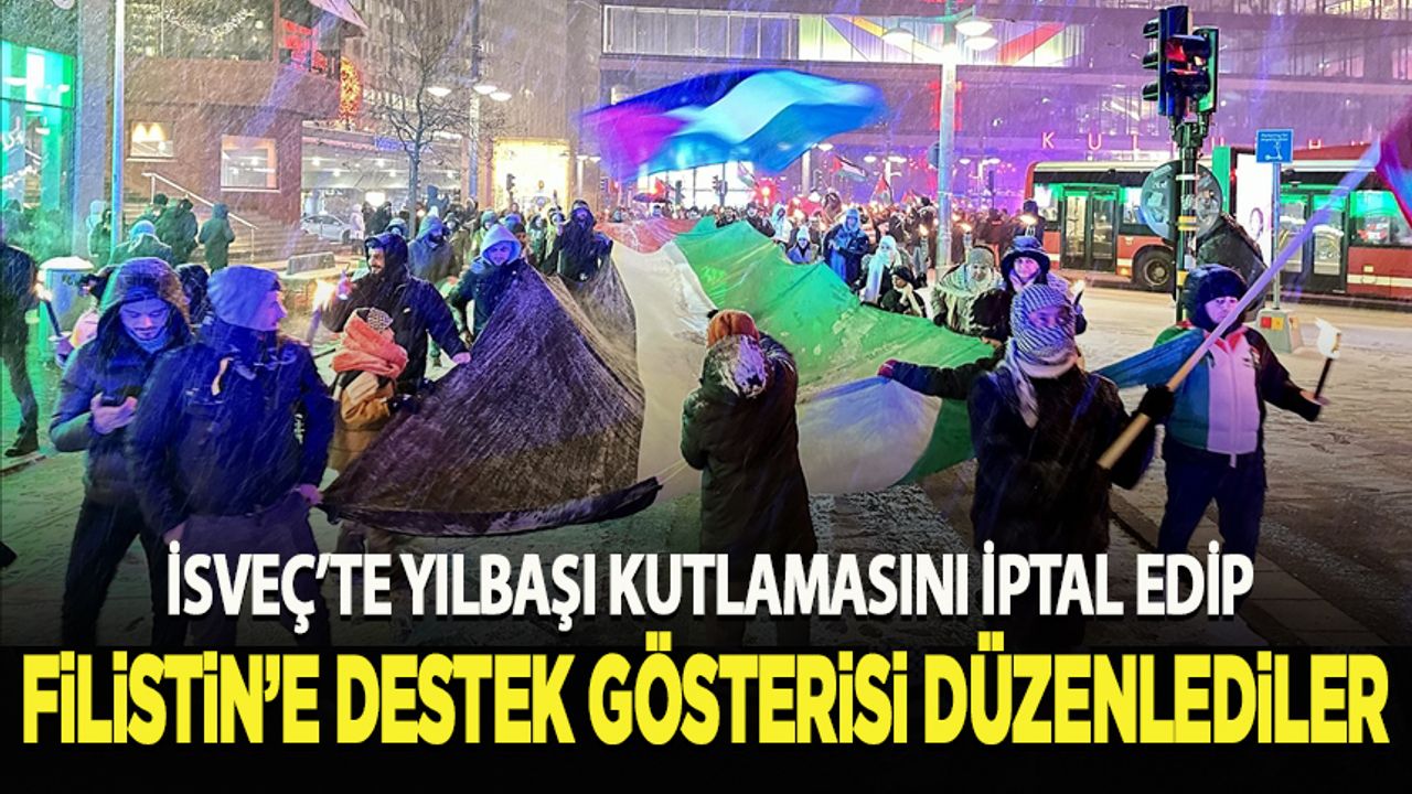 Yılbaşı kutlamasını iptal edip, Filistin'e destek gösterisi düzenlediler