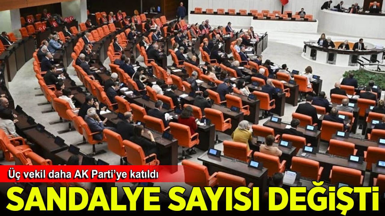 Meclis'te sandalye dağılımı değişti: AK Parti'nin vekil sayısı 280 oldu
