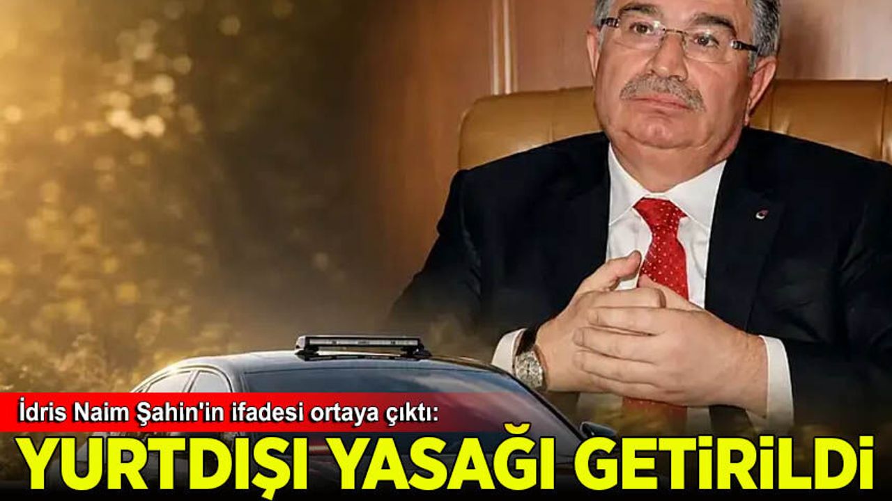 Eski Bakan İdris Naim Şahin'e yurt dışı çıkış yasağı getirildi