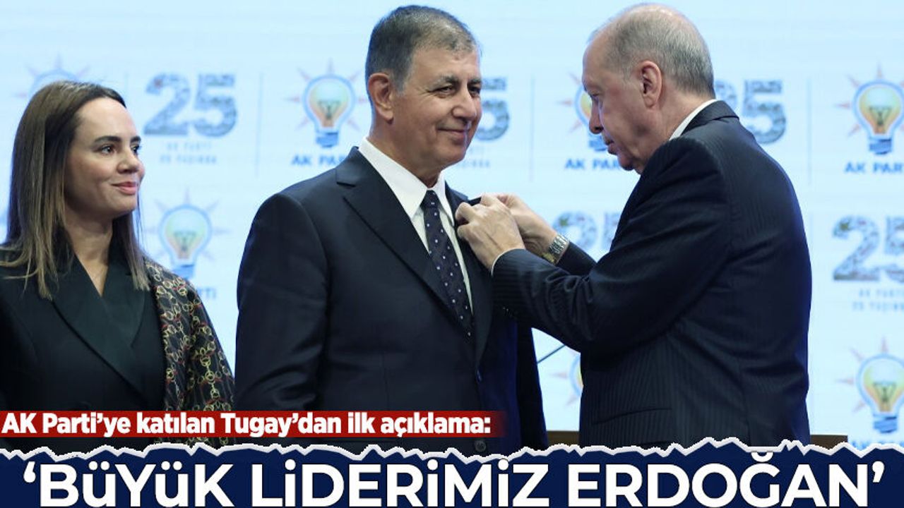 İzmir resmen AK Parti'de: Cemil Tugay'ın rozetini Erdoğan taktı
