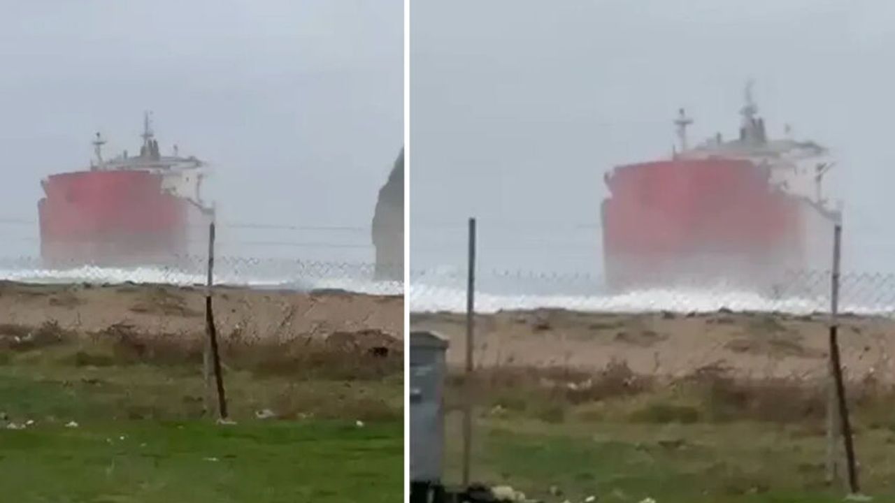 Rusya'da vurulmuştu: Dev gemi Çatalca sahilinde karaya oturdu