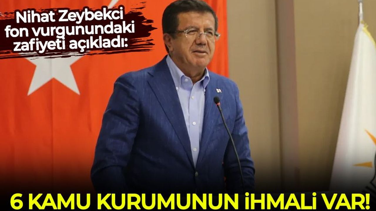 Nihat Zeybekci fon vurgunundaki zafiyeti açıkladı: 6 kamu kurumunun ihmali var