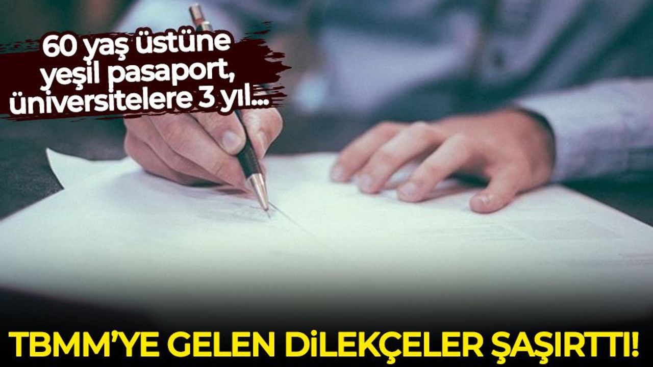 TBMM’ye gelen dilekçeler şaşırttı: 60 yaş üstüne yeşil pasaport, üniversitelere 3 yıl...