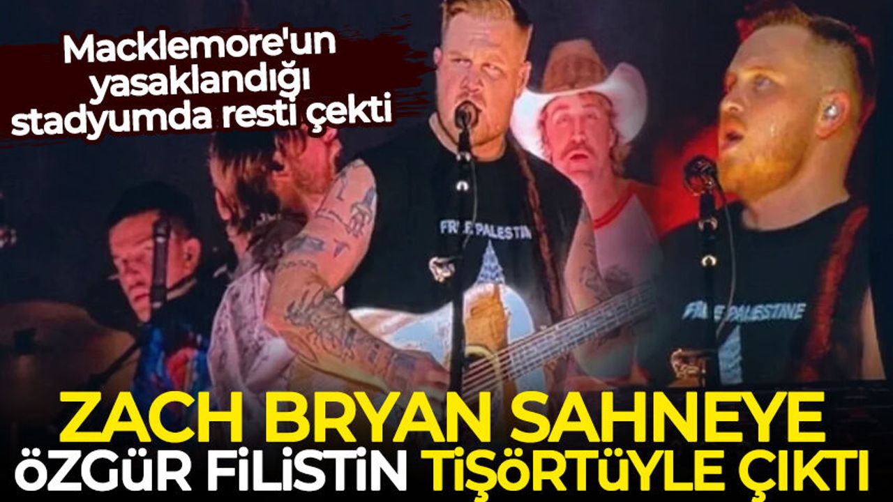 Macklemore'un yasaklandığı stadyumda resti çekti: Zach Bryan sahneye 'Özgür Filistin' tişörtüyle çıktı