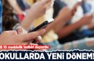Okullarda yeni dönem! MEB 10 maddelik tedbiri duyurdu!
