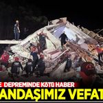 Balıkesir depreminde 1 vatandaşımız vefat etti