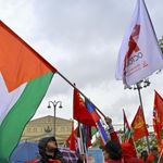 Moskova'da Filistin'e destek etkinliği