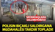 Bayrampaşa'da bıçaklı saldırganı polis ayağından vurarak durdurdu!