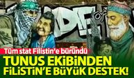 Tunus ekibinin Filistin'e verdiği destek, büyük ilgi gördü