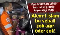Gazze'de bir sağlık görevlisinin bir eliyle bebeği hayata döndürmeye çalışırken diğer eliyle ambulansı sürdü