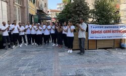 İşten çıkarılan İzmir Büyükşehir Belediyesi çalışanları protesto düzenledi