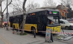 Fatih'te İETT otobüsü ağaca çarptı