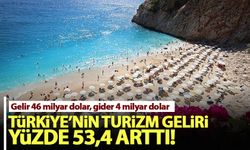 Türkiye'nin turizm geliri yüzde 53,4 arttı