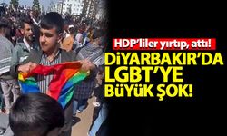 Diyarbakır'da LGBT bayrağını yırtıp, attılar!