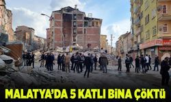 Deprem bölgesi Malatya'da 5 katlı bina çöktü