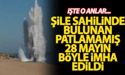 Şile sahilinde patlamamış 28 mayın böyle imha edildi