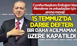 Menderes ve arkadaşları rahmetle yad ediliyor! Cumhurbaşkanı Erdoğan'dan anma mesajı