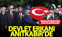 Devlet erkanı Anıtkabir'de: Başkan Erdoğan'dan önemli açıklamalar