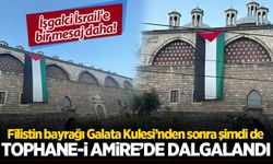 İsrail'e bir mesaj daha! Galata Kulesi'nden sonra şimdi de Tophane-i Amire'de Filistin bayrağı dalgalandı
