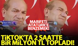 Atatürk'e benzerliğini kullanarak Tiktok'ta 2 saatte 1 milyon TL topladı