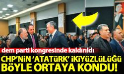 CHP'nin 'Atatürk' ikiyüzlülüğü böyle ortaya kondu! DEM Parti kongresinde kaldırıldı...