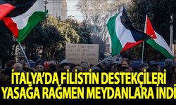 İtalya'da Filistin destekçileri, yasağa rağmen meydanlara indi