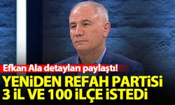 Efkan Ala açıkladı! Yeniden Refah Partisi 3 il ve 100 ilçe istedi...