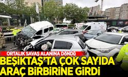 Beşiktaş'ta çok sayıda araç birbirine girdi!