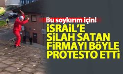 İngiltere'de İsrail'e silah satan şirketin çatısında protesto gerçekleştirdi