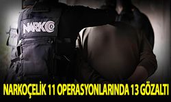 "Narkoçelik-11" operasyonlarında 13 kişi yakalandı