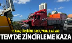 TEM'de 15 araç birbirine girdi, yaralılar var