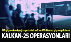 "Kalkan-25" operasyonlarında 2 bin 563 düzensiz göçmen yakalandı