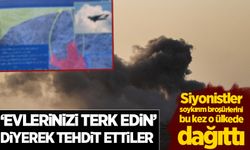 Siyonist terör soykırım broşürlerini şimdi de o ülkede dağıttı! 'Evlerinizi terk edin'