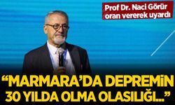Prof. Dr. Naci Görür: Marmara’da 30 yılda depremin olma olasılığı...