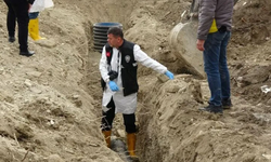 Burdur'da kanalizasyon kazısında insan kemikleri bulundu