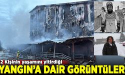 Uludağ'da çıkan otel yangınına ait görüntüler